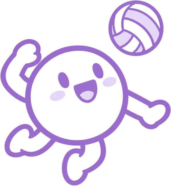 スパイクを打つCOCOのキャラクター